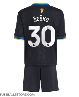 Günstige Manchester United Benjamin Sesko #30 3rd trikot Kinder 2025-26 Kurzarm (+ Kurze Hosen)